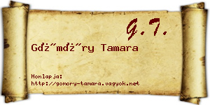 Gömöry Tamara névjegykártya