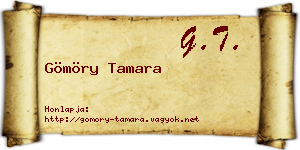 Gömöry Tamara névjegykártya